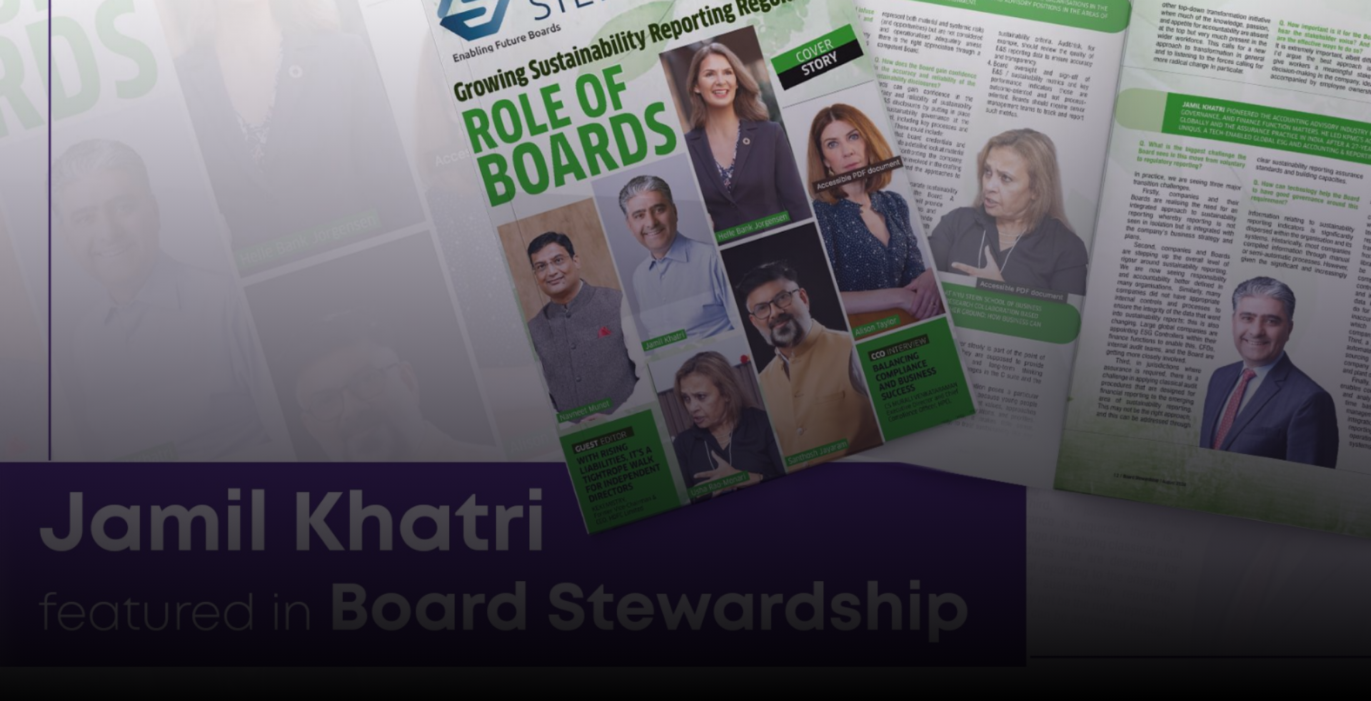Jamil Khatri, our Co-Founder and CEO, was featured in the August issue of BoardStewardship magazine